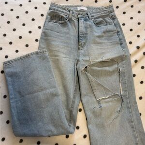 OAK + FORT Light Blue Straight Leg Jeans